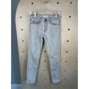 Current/Elliott Gray Mid Rise Cotton Denim Eighties Ankle Skinny Jeans Size 27